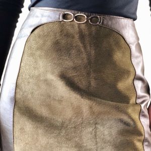 Leather and Suede Skirt